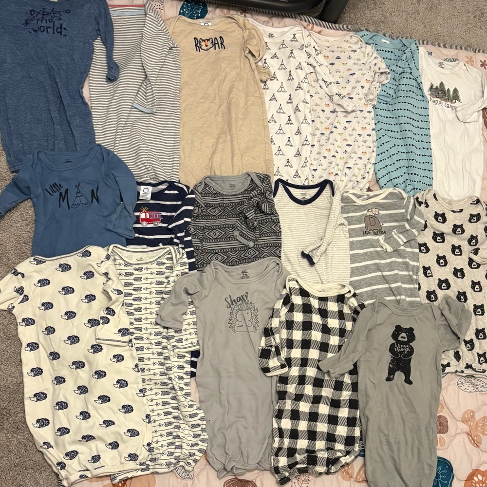 20 Baby Boy Sleep Gown Bundle 0-6M